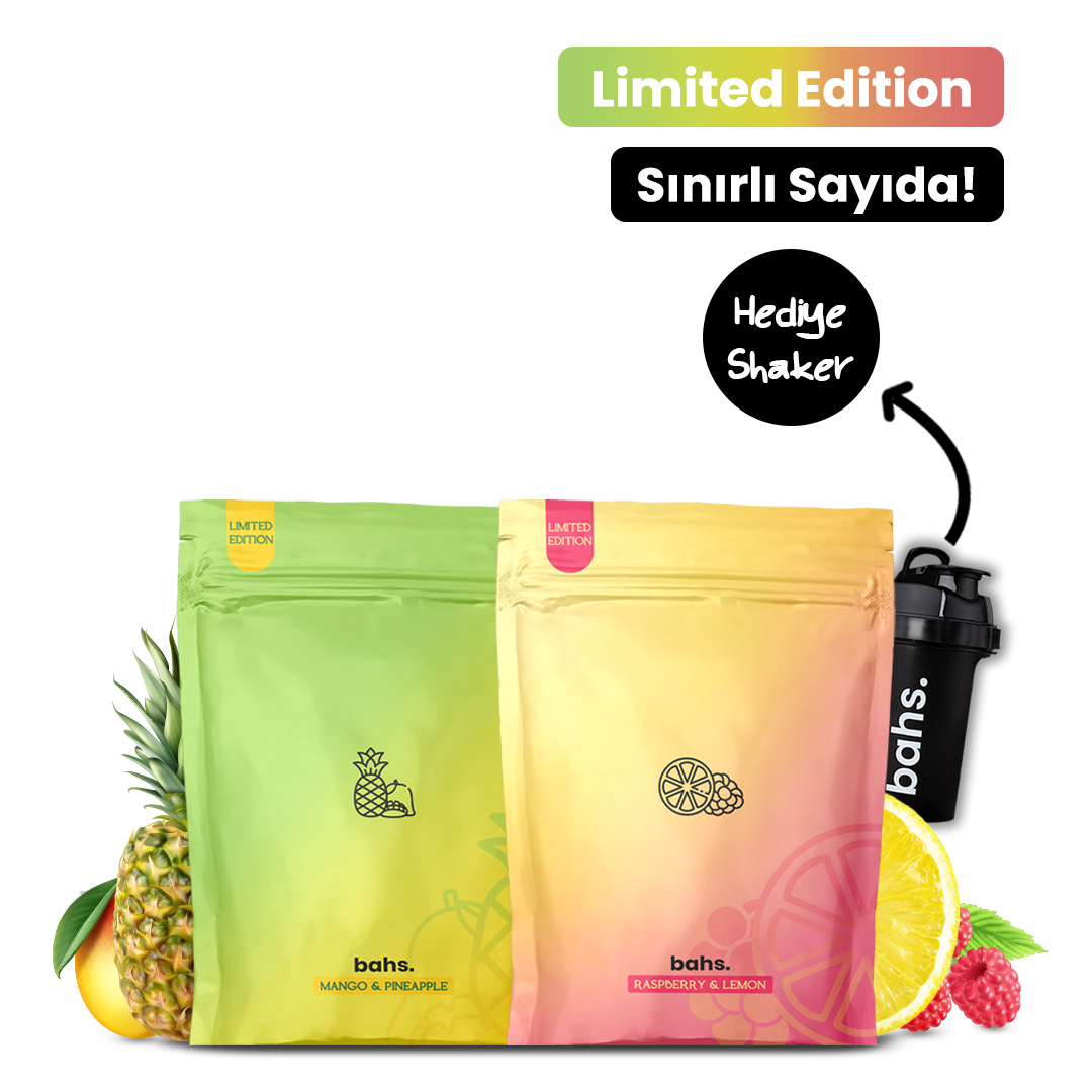 Öğün Tozu (20 öğün) | 1 Mango & Pineapple 1 Raspberry & Lemon | x1 Shaker HEDİYE